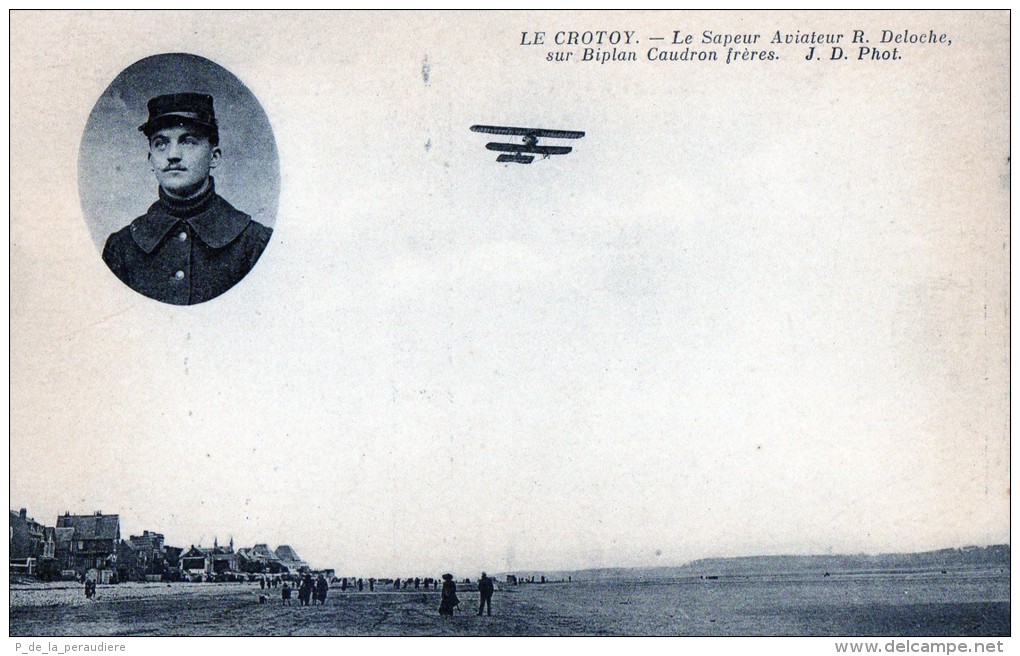 CPA 80 LE CROTOY LE SAPEUR AVIATEUR R.DELOCHE SUR CAUDRON - Le Crotoy