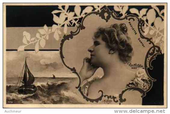 Artiste Femme 1900 Reutlinger - Paulette Darthy (sip 973) Paysage Bateau - Artisti