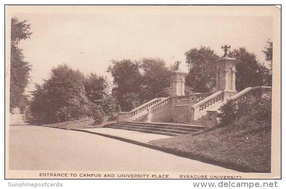 New York Syracuse Syracuse University Entrance To Campus And University Place Albertype - Syracuse