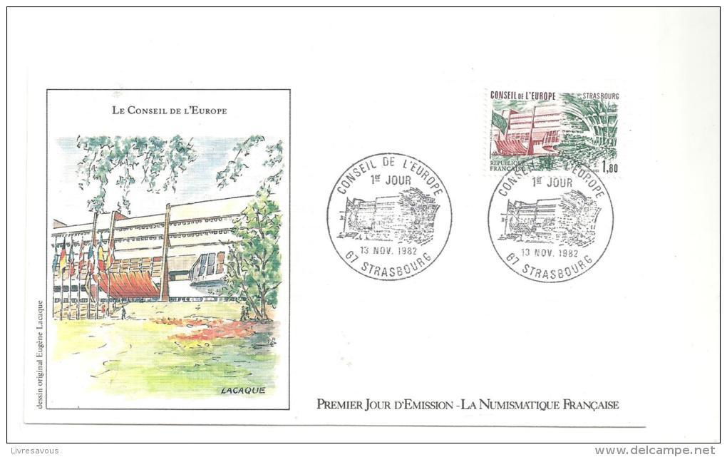 Enveloppe Premier Jour Le Conseil De L´Europe Du 13/11/1982 Timbre à 1,80 - 1980-1989