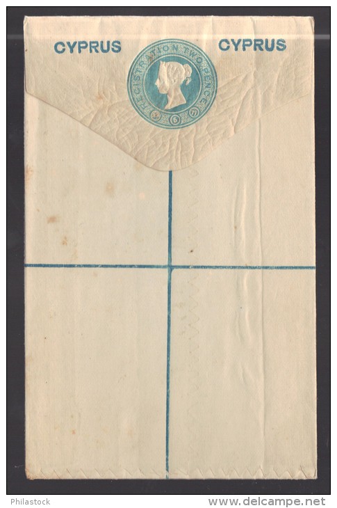 CHYPRE Entier Postal  2 P Turquoise Pour Recommandé - Cyprus (...-1960)