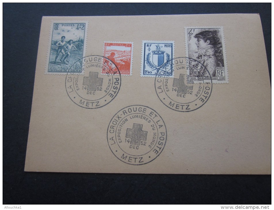 Cachet Commémoratif De La Croix-Rouge Française (Red Cross)de Metz 14 Décembre 1952 - Red Cross