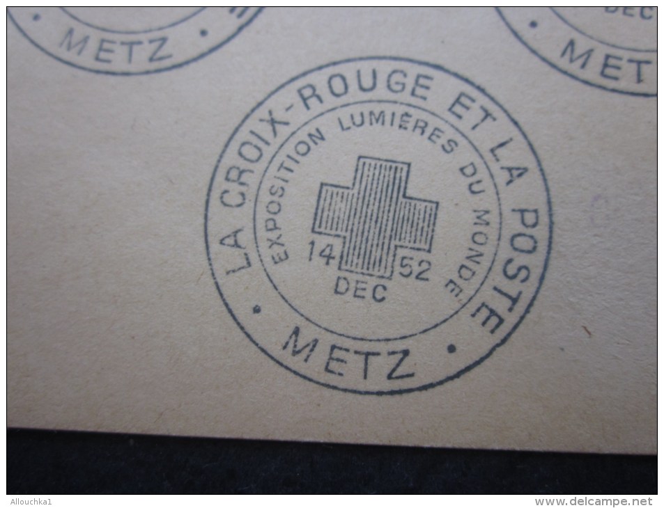 Cachet Commémoratif De La Croix-Rouge Française (Red Cross)de Metz 14 Décembre 1952 - Rode Kruis