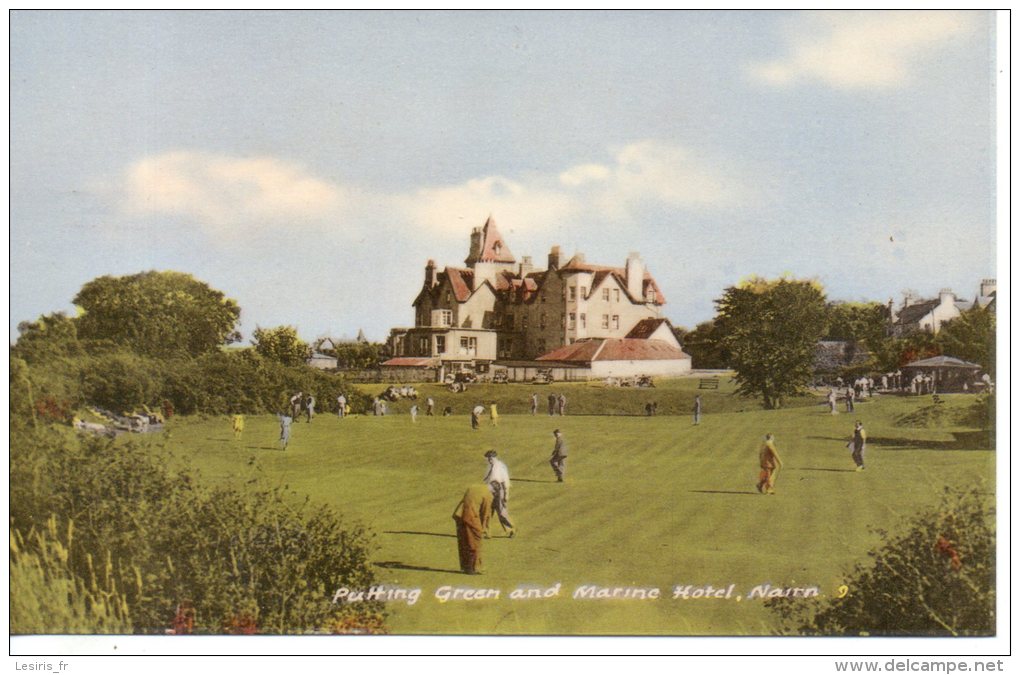 CP -  PHOTO - PUTTING GREEN AND MARINE HOTEL - NAIRN - M. L. - - Nairnshire