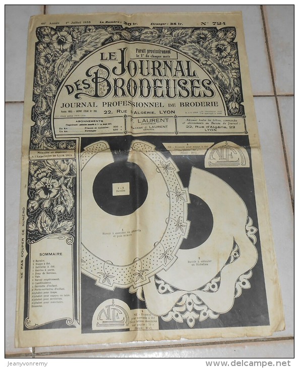 Le Journal Des Brodeuses. N°724. 1er Juillet 1955. - Maison & Décoration