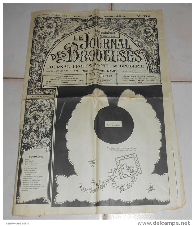 Le Journal Des Brodeuses. N°761. 1er Août 1958. - Maison & Décoration