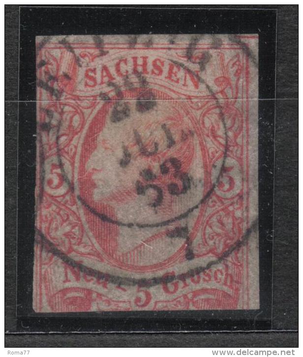 AP977 - SASSONIA 1856 , 5 S. Rosso N. 11 - Saxe