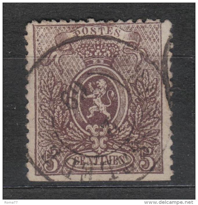 AP1022 - BELGIO , 5 Cent N. 25 Privo Della Dent In Basso - 1866-1867 Petit Lion