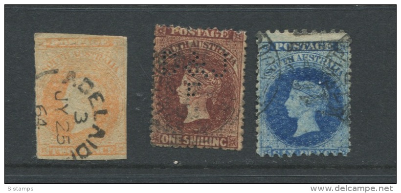 South Australia 1867-84  Sc 16,32,71 Used - Gebraucht