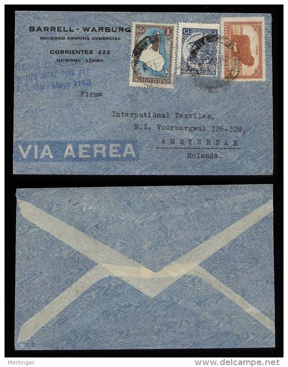 Argentina 1938 Airmail Cover To AMSTERDAM Netherlands - Briefe U. Dokumente