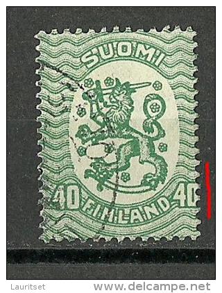 FINLAND FINNLAND 1921 Arms 40 P Swifted Perforation Cutting Into Design O - Errors, Freaks & Oddities (EFO)