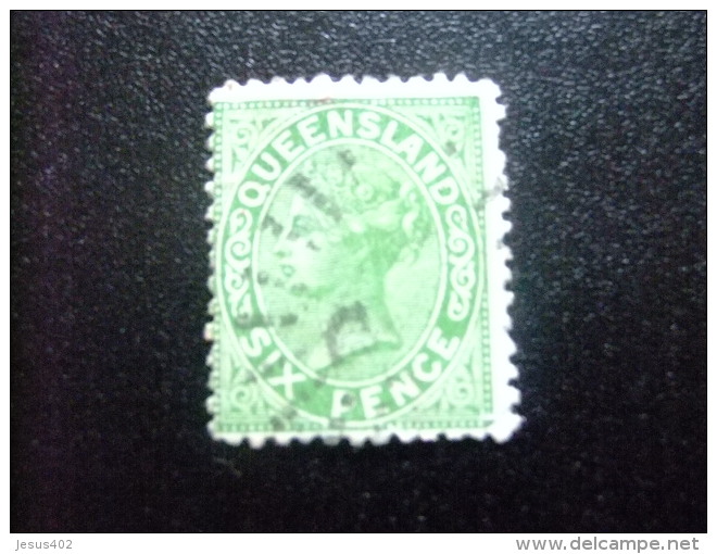 QUEENSLAND  1883 - 92  - QUEEN VICTORIA  - Dos Sellos - Yvert & Tellier Nº  55 º FU   Crown And  Q - Used Stamps