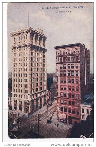 Kentucky Louisville Lincoln Savings Bank &amp;amp  Todd Building 1910 - Louisville