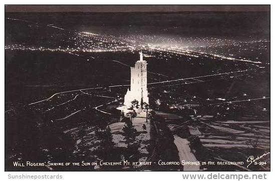 Colorado Colorado Springs Will Rogers Shrine Of The Sun On Cheyenne Mountain Sanborn Real Photo RPPC - Colorado Springs