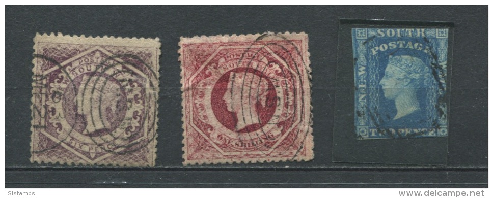 Australia New South Wales 1856-6 Sc  33,40, 42 Used - Usati