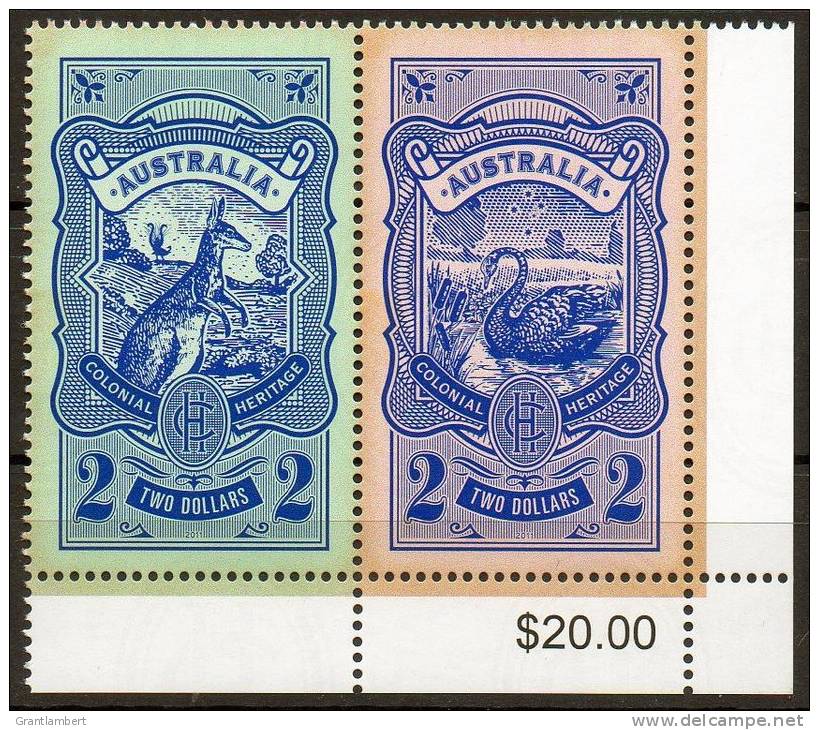 Australia 2011 Colonial Heritage Pair MNH From Bottom Right Corner - Neufs
