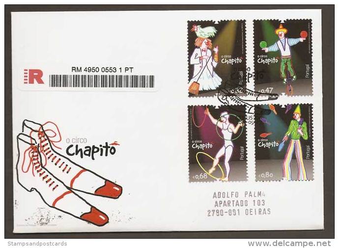 Portugal Cirque Chapitô 2010 FDC Recommandée Portugal Circus 2010 Registered FDC - Circo