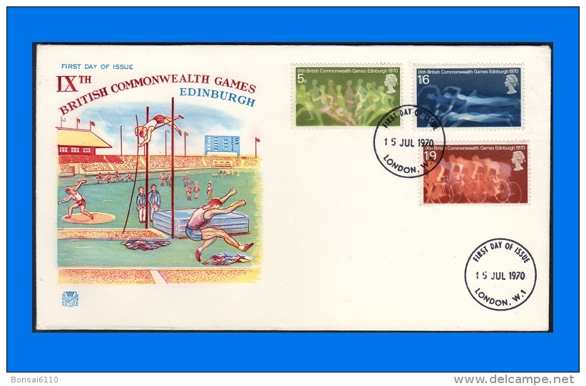 GB 1970-0008, British Commonwealth Games FDC, London W.1 Postmark - 1952-1971 Em. Prédécimales