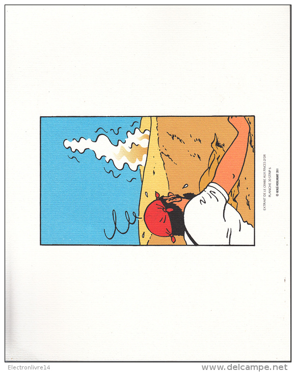 Magnifique Serigraphie 24x19 Cm Tintin Le Crabe Aux Pinces D'or Planche 30 Strip 6 - Sérigraphies & Lithographies