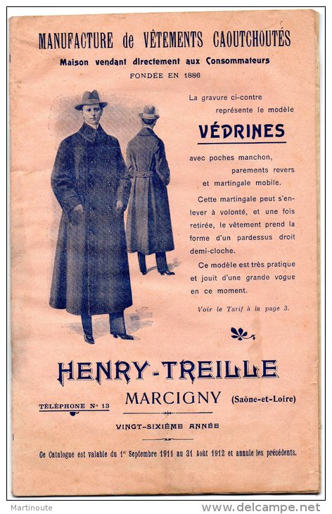 - 71 - MARCIGNY - Catalogue De 50 Pages 1911 Vêtements HENRY-TREILLE - 428 - Mode