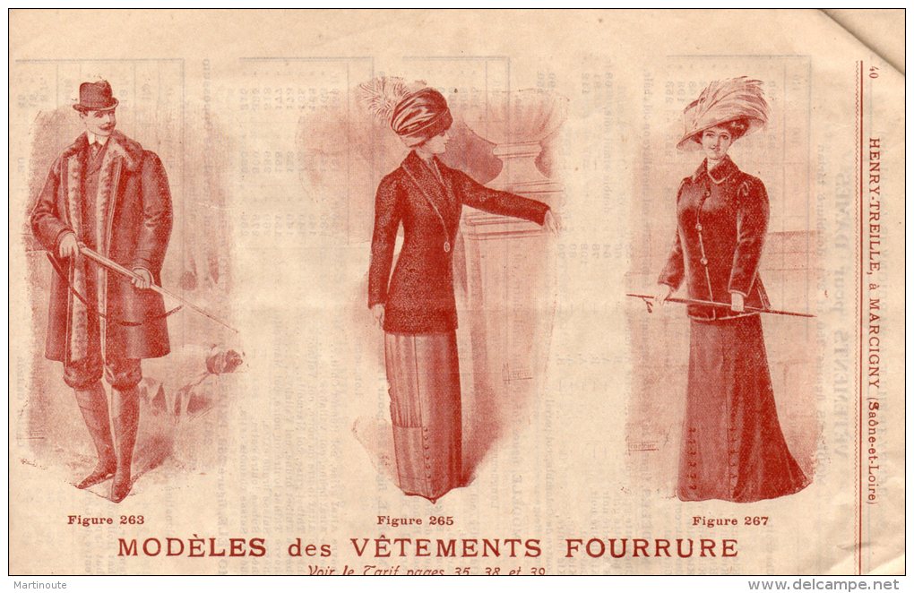 - 71 - MARCIGNY - Catalogue De 50 Pages 1911 Vêtements HENRY-TREILLE - 428 - Mode