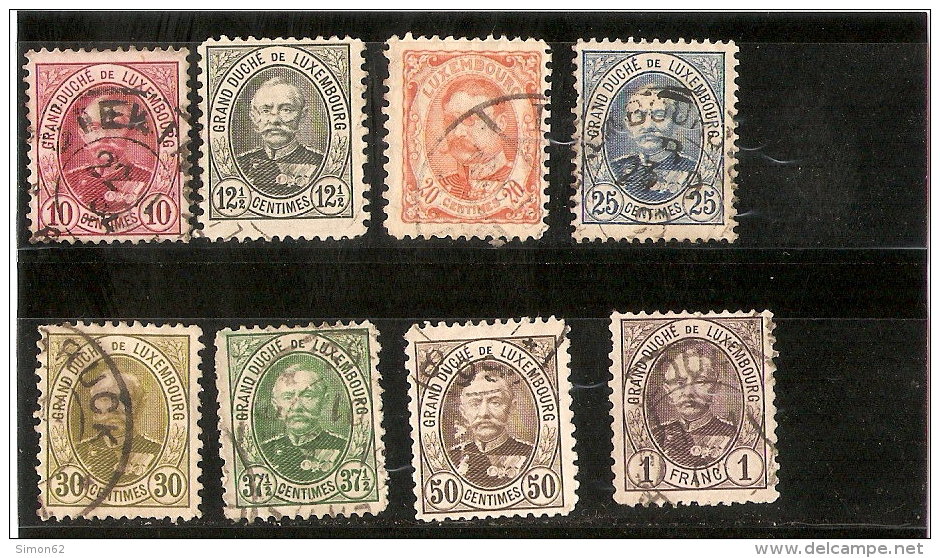 LUXEMBOURG   N °59/66    OBLITERE   1891/93 - 1891 Adolphe Front Side