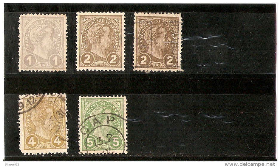 LUXEMBOURG   N °69/72  * ET    OBLITERE   1895 - 1891 Adolphe Front Side