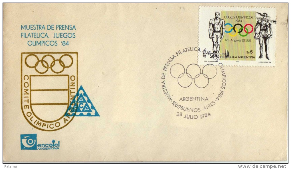 579 -FDC Buenos Aires,  1984, Argentina , Olimpiadas , - FDC