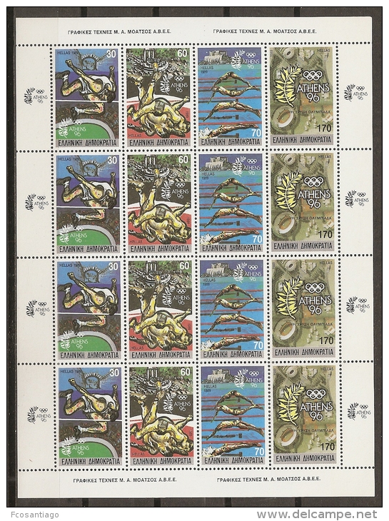 GRECIA 1989 - Yvert #1699/720 (Minipliego) - MNH ** - Feuilles Complètes Et Multiples