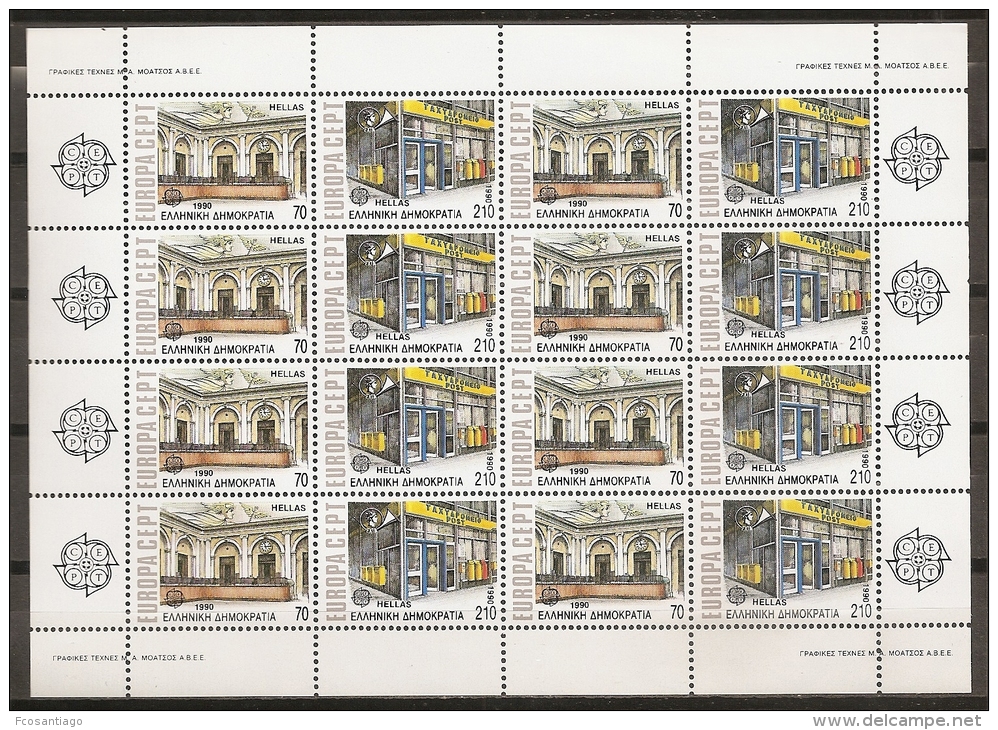 GRECIA 1990 - Yvert #1726/27 (Minipliego) - MNH ** - Feuilles Complètes Et Multiples