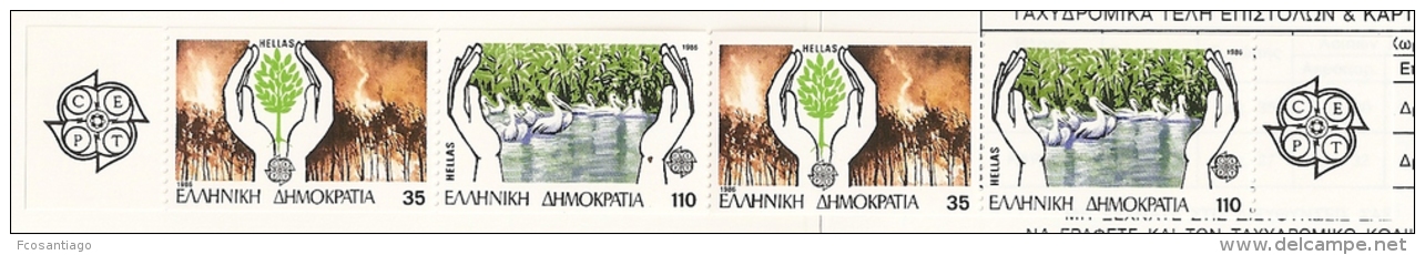 MEDIO AMBIENTE - GRECIA 1986 - Yvert #C1611A (Carnet) - MNH ** - Protección Del Medio Ambiente Y Del Clima