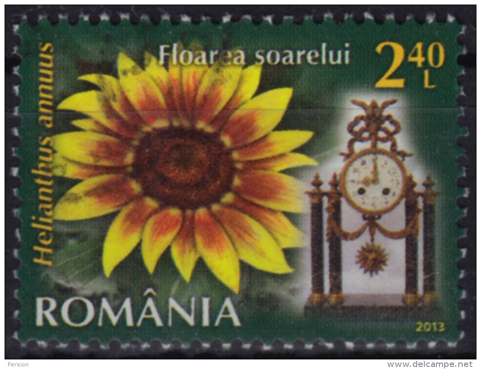 2013 Romania - CLOCK / SUNFLOWER - USED - Horlogerie