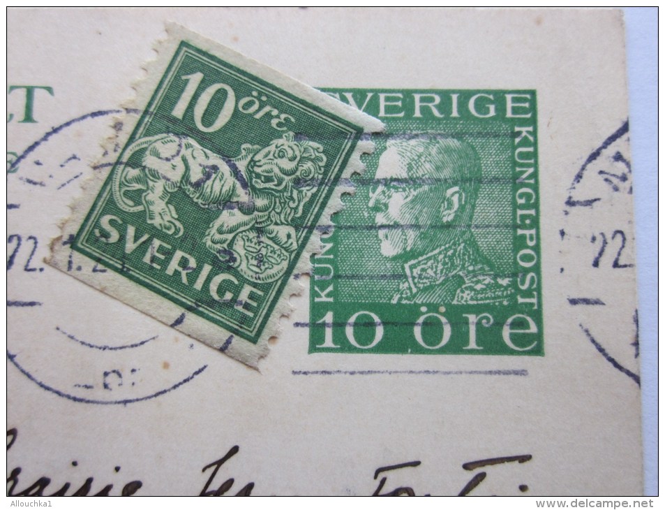 1924 Brevkort Entier Postal +timbre Rajouté Suéde Sverige Lettre Letter Cover Entiers Postaux Pour Librairie Paris - Entiers Postaux