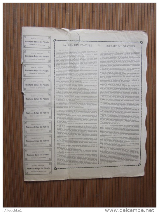 Bucarest Février 1908 ROMANAO BELGIANA  Belge De Pétrole TITRE-ACTION 200 Lei Au Porteur - Aardolie