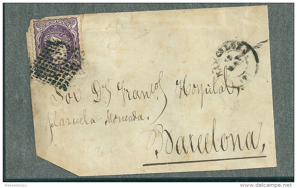 Spain 1870 EDIFIL 106 Barcelona Cat. 102 - Storia Postale