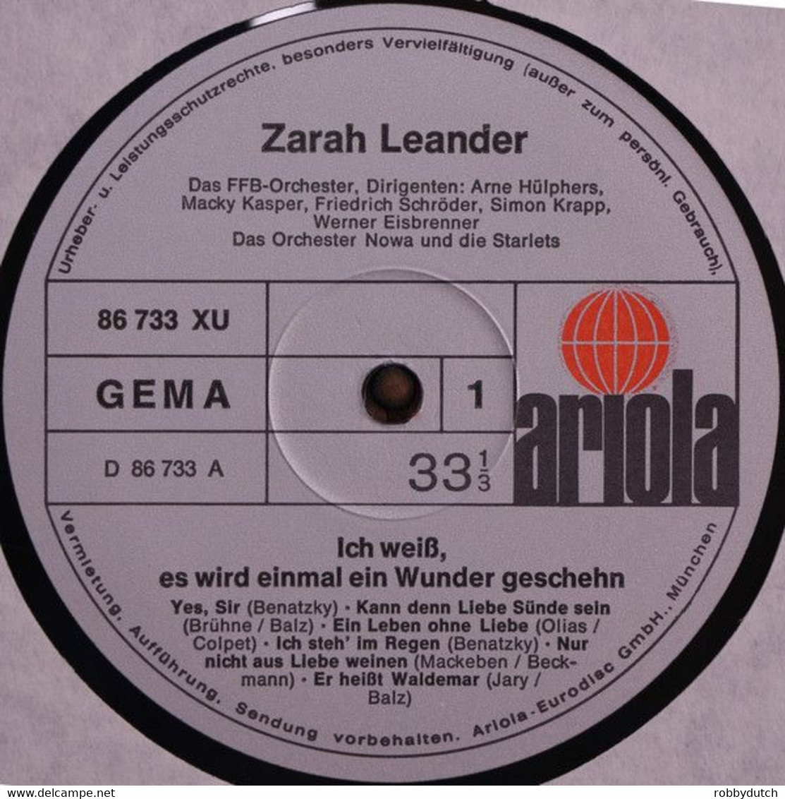 * 2LP *  ZARAH LEANDER - ICH WEISS, ES WIRD EINMAL EIN WUNDER GESCHEHN (Germany  Ex-!!!) - Other - German Music