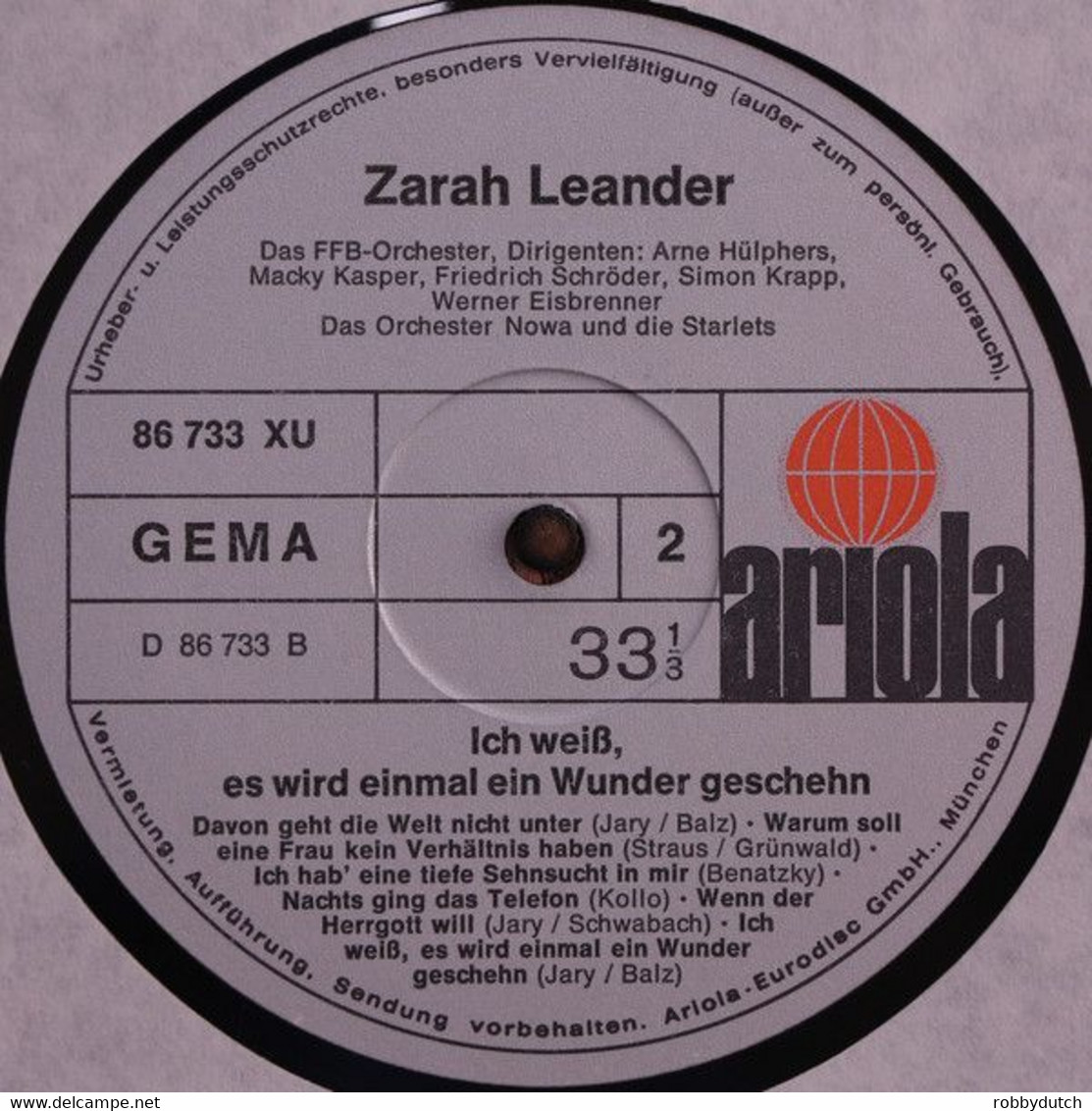 * 2LP *  ZARAH LEANDER - ICH WEISS, ES WIRD EINMAL EIN WUNDER GESCHEHN (Germany  Ex-!!!) - Andere - Duitstalig