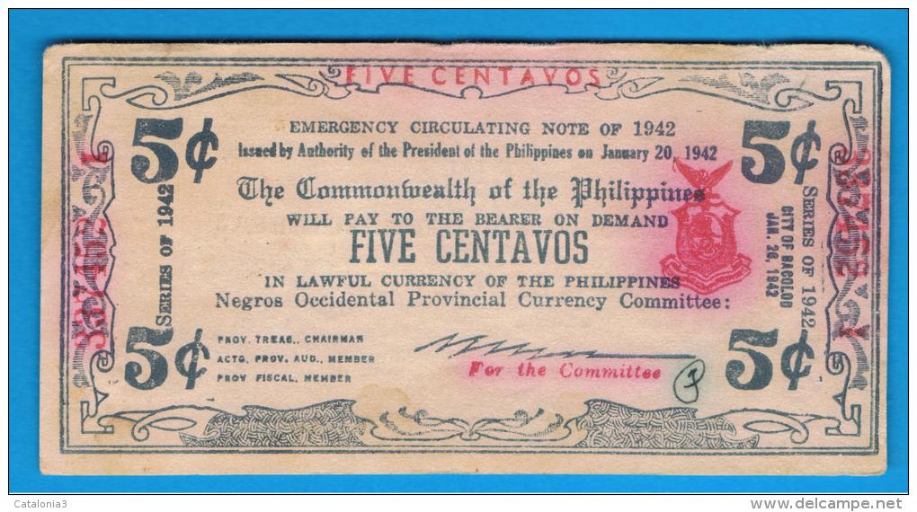 FILIPINAS - PHILIPPINES  -  COMMONWEALT - 5 Centavos 1942  S-640 - Filipinas