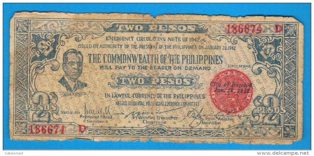 FILIPINAS - PHILIPPINES  -  COMMONWEALT -  2 Pesos 1942   S-647 - Filipinas