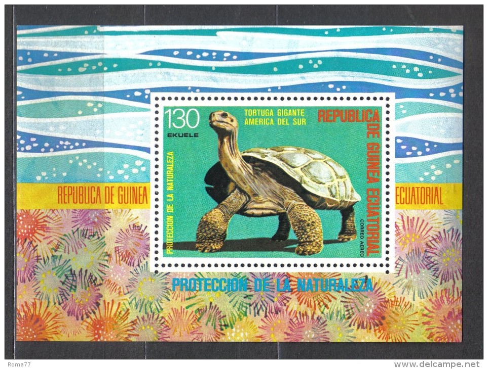 ANT15 - GUINEA EQUATORIALE ,tartaruga Il Foglietto Integro *** MNH. - Turtles