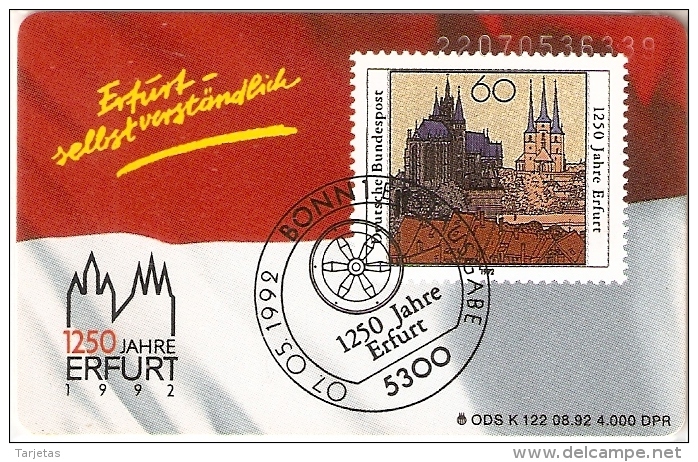 TARJETA PRIVADA DE ALEMANIA CON UN SELLO (STAMP) - Sellos & Monedas