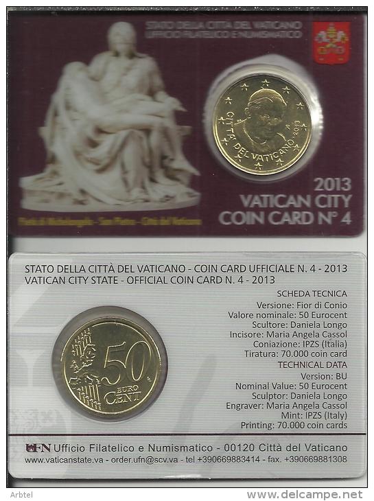 VATICANO COIN CARD NUM 4 LA PIEDAD DE MIGUEL ANGEL 2013 - Vatikan