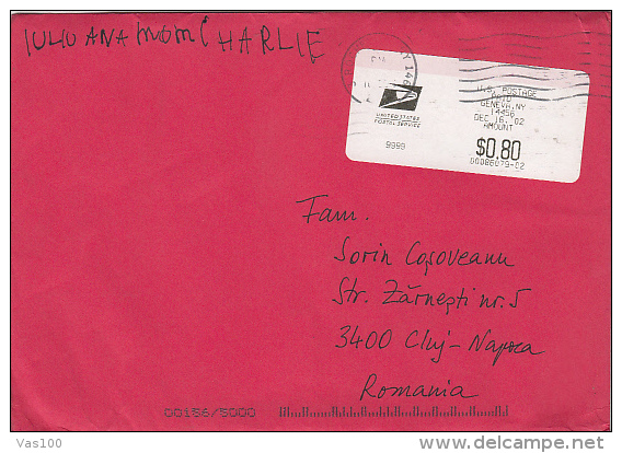 US POSTMARKS ON COVER, SENT TO ROMANIA, 1998, USA - Lettres & Documents