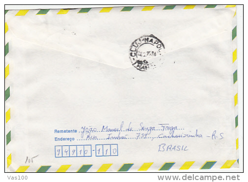 STAMP ON AIRMAIL COVER, SENT TO ROMANIA, 1995, BRASIL - Storia Postale