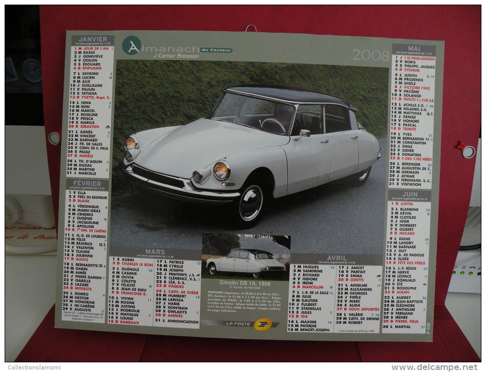 Citroën DS 19, 1956 / Renault R 3 ( Prototypes 4L) 1961. Calendrier Almanach Du Facteur - J. Cartier Bresson - 2008 - - Grand Format : 2001-...