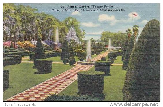 Florida Jacksonville Formal Garden Epping Forest Home Of Mrs Alfred I Du Pont - Jacksonville