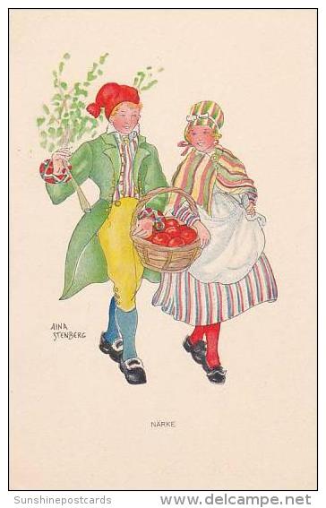 Aina Steinberg Couple Carrying Basket Of Fruit Narke - Sonstige & Ohne Zuordnung