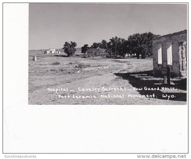 Wyoming Fort Laramie Hospital Cavalry Barracks &amp;amp  New Guard House Real Photo RPPC - Laramie