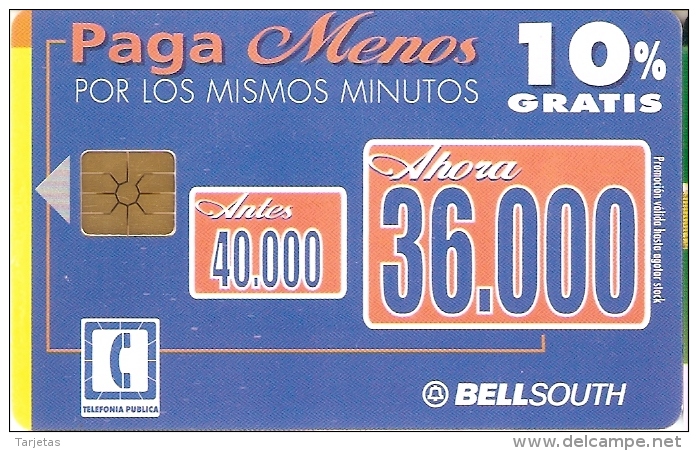 TARJETA DE ECUADOR DE BELLSOUTH  PAGA MENOS - Ecuador