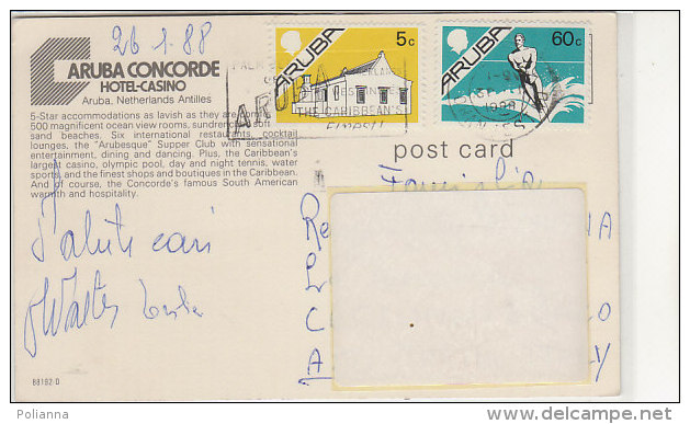 PO0471C# ANTILLE - ARUBA CONCORDE - HOTEL CASINO  VG 1988 - Aruba